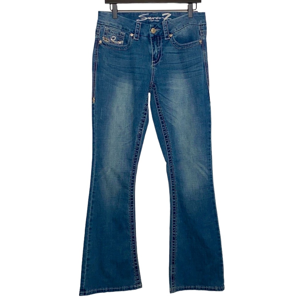 Seven7 Women's Dark Blue Bootcut Jeans